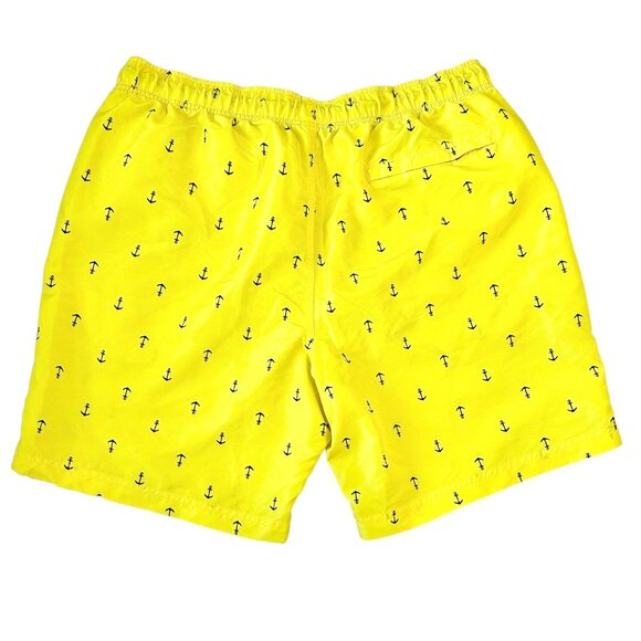 Nautica Men's Shorts Anchor Swim Trunks Yellow/Navy Blue Size XL Pre-owned - Picture 5 of 5